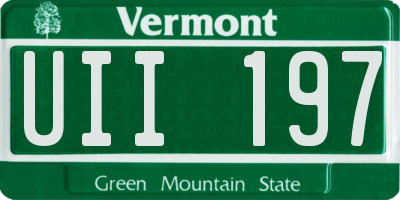 VT license plate UII197