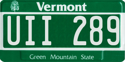 VT license plate UII289