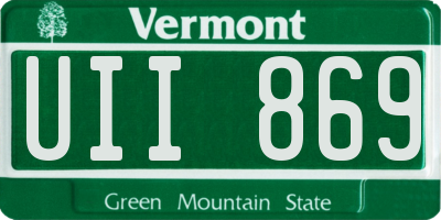 VT license plate UII869