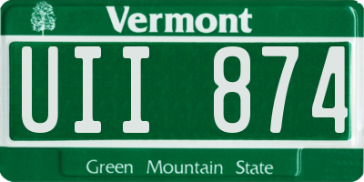 VT license plate UII874