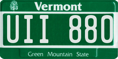 VT license plate UII880