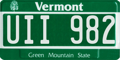 VT license plate UII982