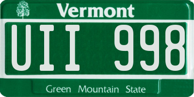 VT license plate UII998