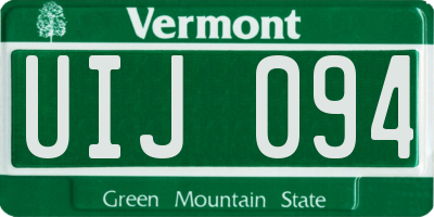 VT license plate UIJ094