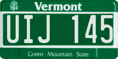 VT license plate UIJ145