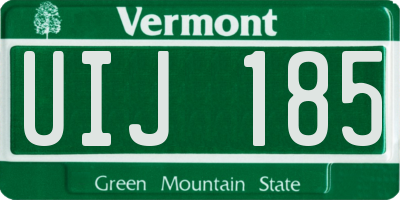 VT license plate UIJ185