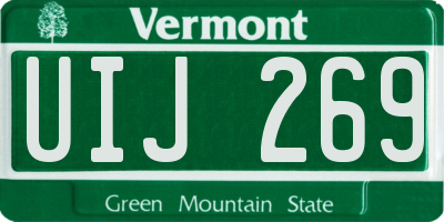 VT license plate UIJ269