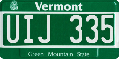 VT license plate UIJ335