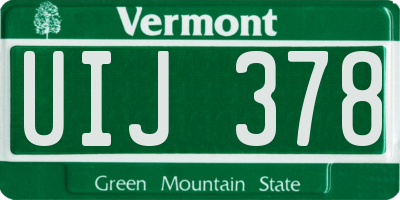 VT license plate UIJ378