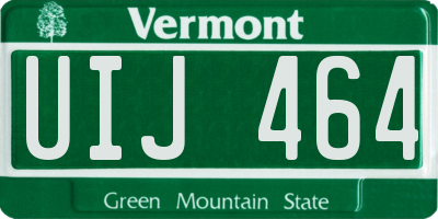VT license plate UIJ464