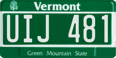 VT license plate UIJ481