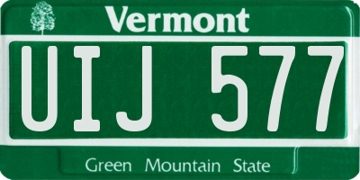 VT license plate UIJ577