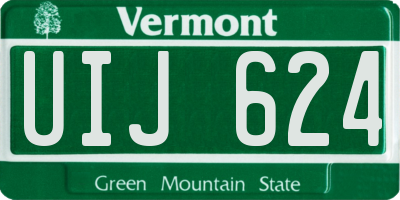 VT license plate UIJ624