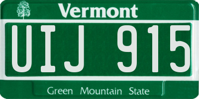 VT license plate UIJ915