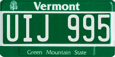 VT license plate UIJ995