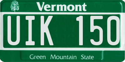 VT license plate UIK150
