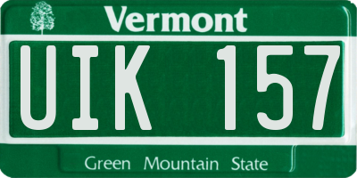 VT license plate UIK157