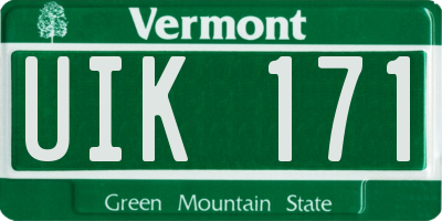 VT license plate UIK171