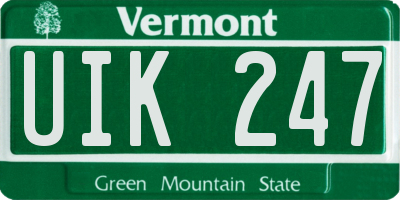 VT license plate UIK247