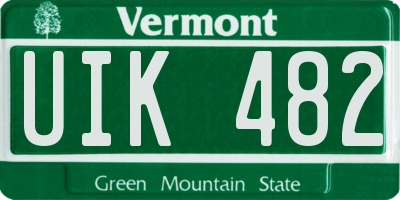 VT license plate UIK482