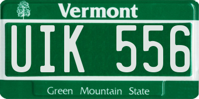 VT license plate UIK556