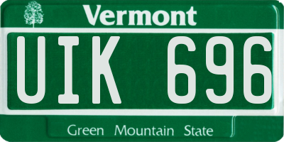 VT license plate UIK696