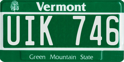 VT license plate UIK746
