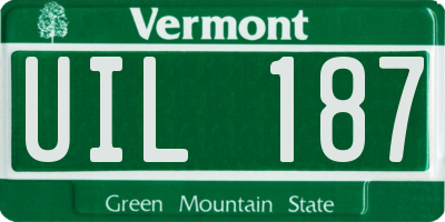 VT license plate UIL187