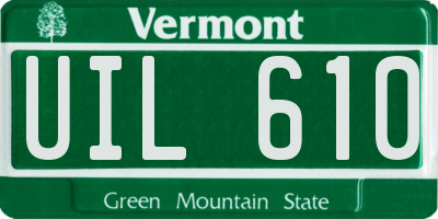 VT license plate UIL610