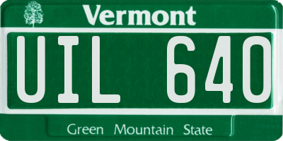 VT license plate UIL640