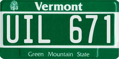 VT license plate UIL671
