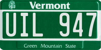 VT license plate UIL947