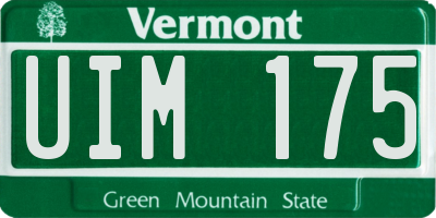 VT license plate UIM175