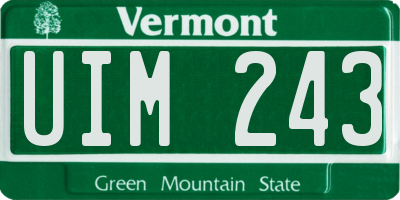 VT license plate UIM243