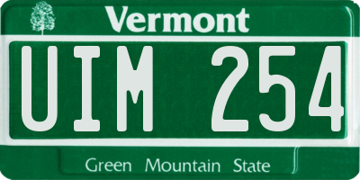 VT license plate UIM254