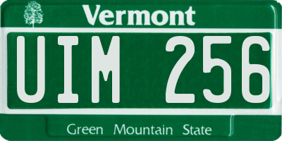 VT license plate UIM256