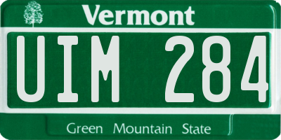 VT license plate UIM284