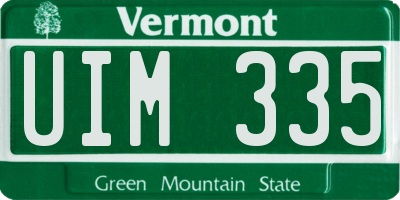 VT license plate UIM335