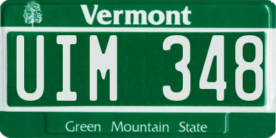 VT license plate UIM348