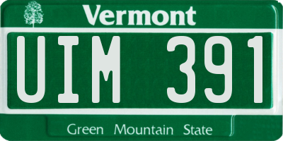 VT license plate UIM391
