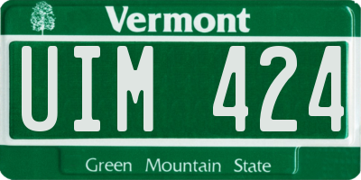 VT license plate UIM424