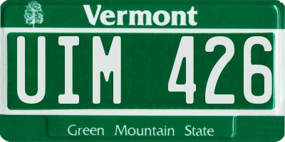 VT license plate UIM426