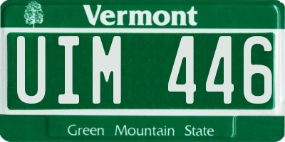 VT license plate UIM446