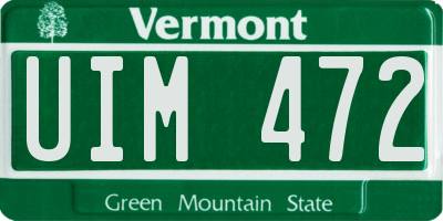 VT license plate UIM472