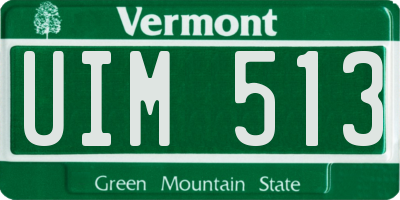 VT license plate UIM513