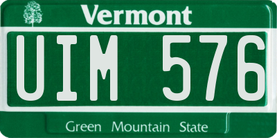 VT license plate UIM576