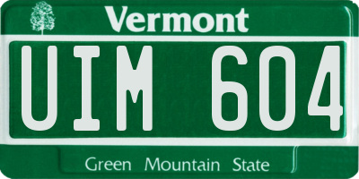 VT license plate UIM604