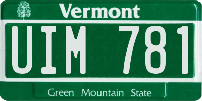 VT license plate UIM781
