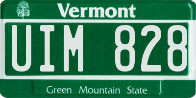 VT license plate UIM828