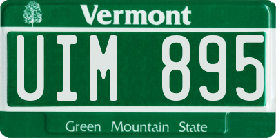 VT license plate UIM895